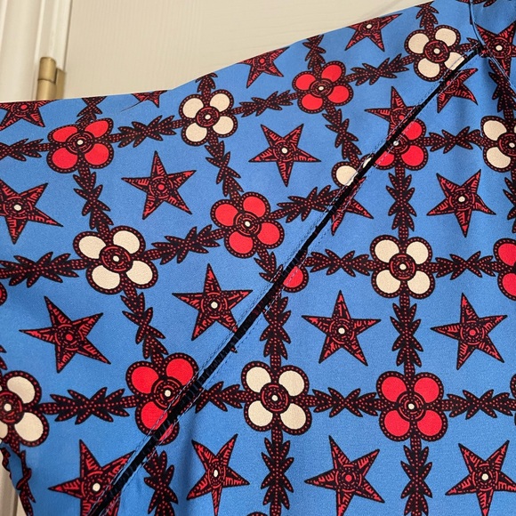 Maison Scotch & Soda Les Filles Blue, red & white star pattern blouse - Picture 4 of 6